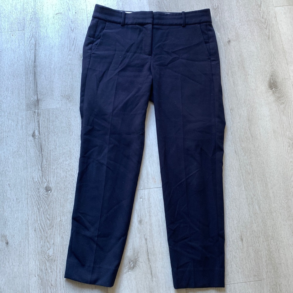 J. Crew‎ Cameron Women's Size 8 Navy Blue High Rise Trousers Pants Stretch